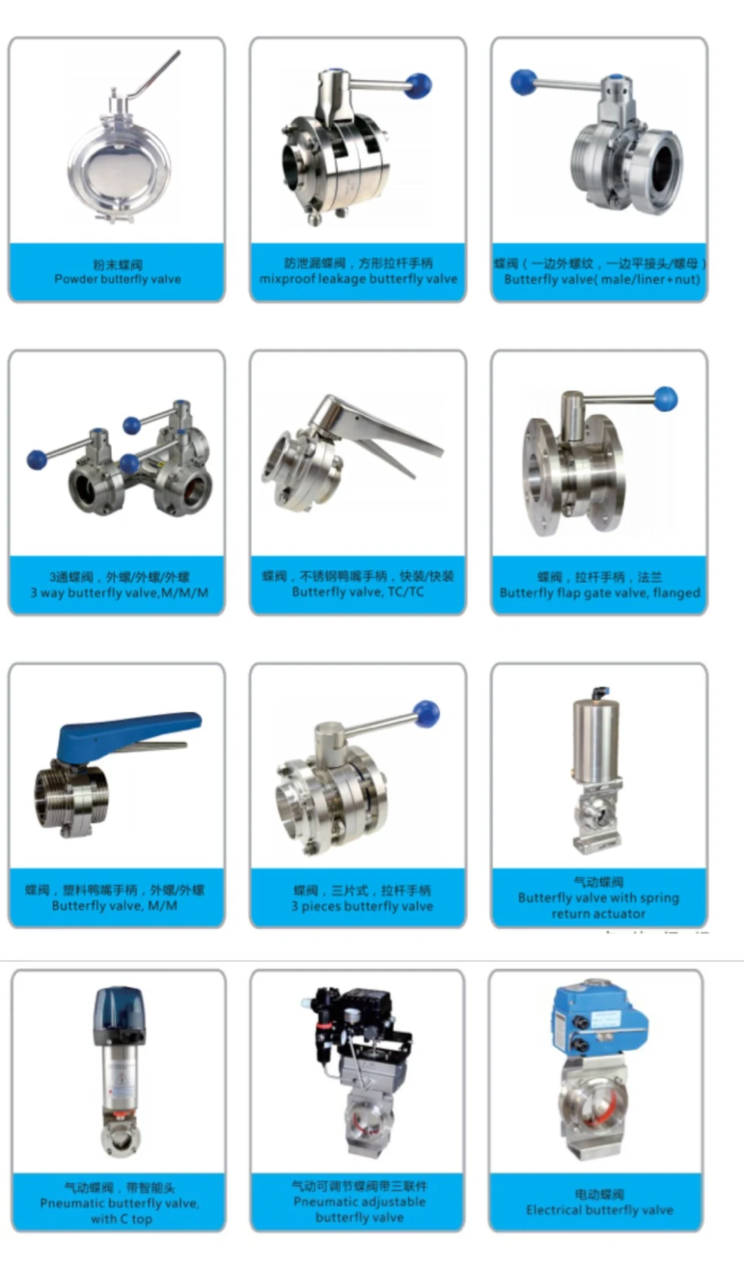 Stainless Steel Hygienic Grade Manual Welded 3-Piece Butterfly Valve (JN-BV1007)