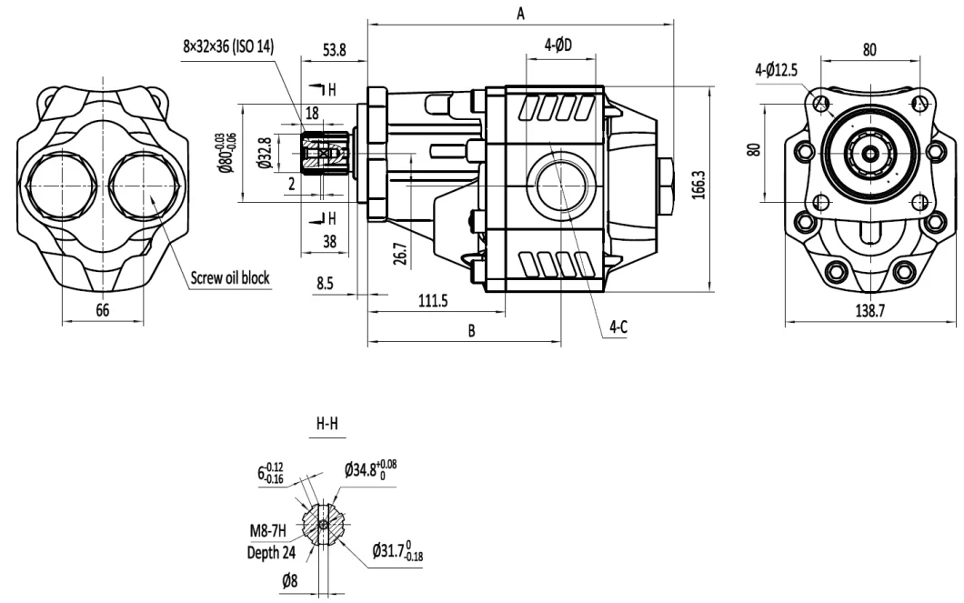 Cast Iron Gear Pump Kbgh-F5 for Dump Truck Lift System